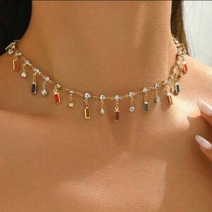 Elegant Multicolor Gold Necklace